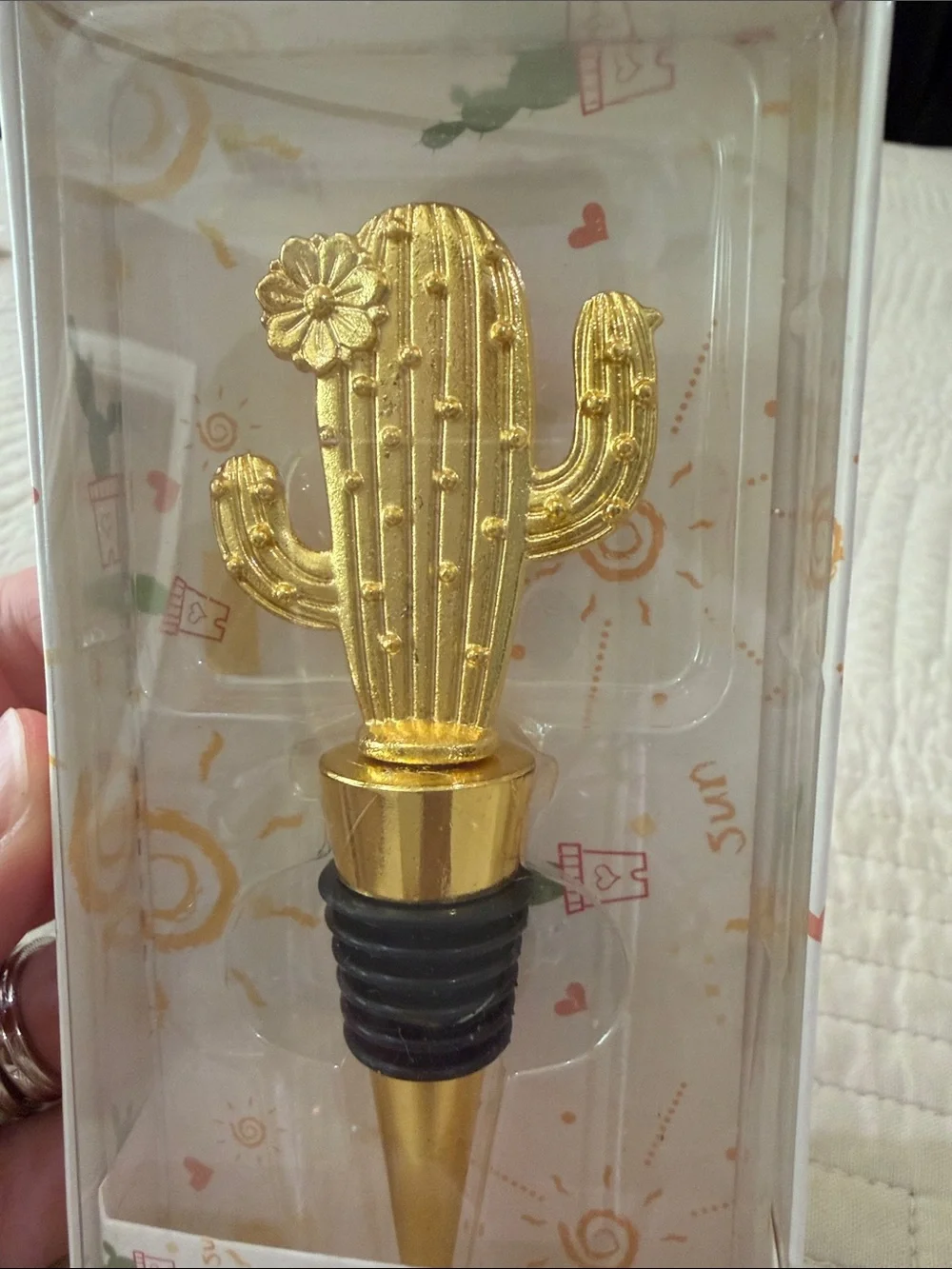 Gold Cactus Bottle Stopper - Home Party Supplies